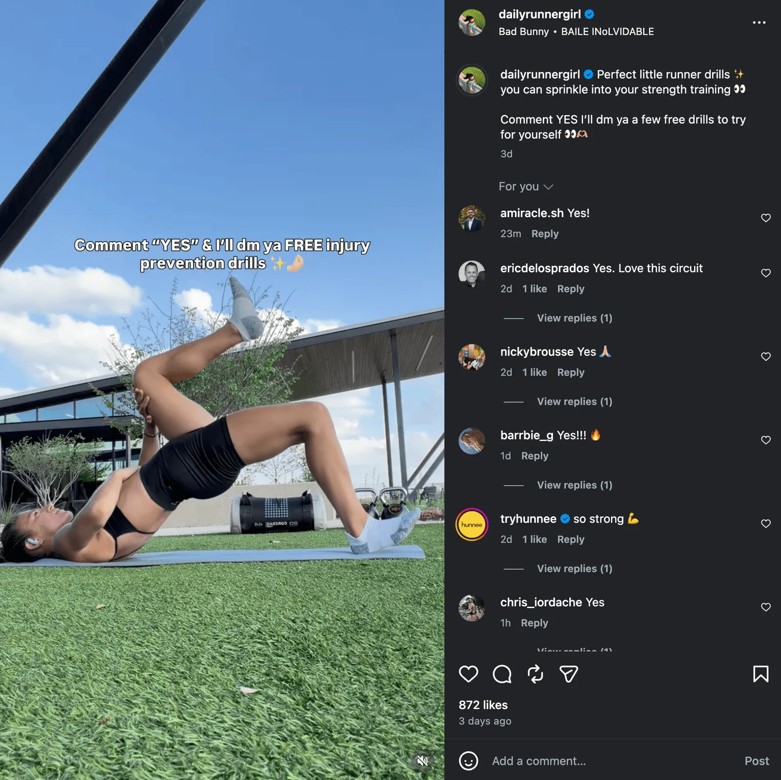 A sample workout program set up as a free offer in the Playbook app.