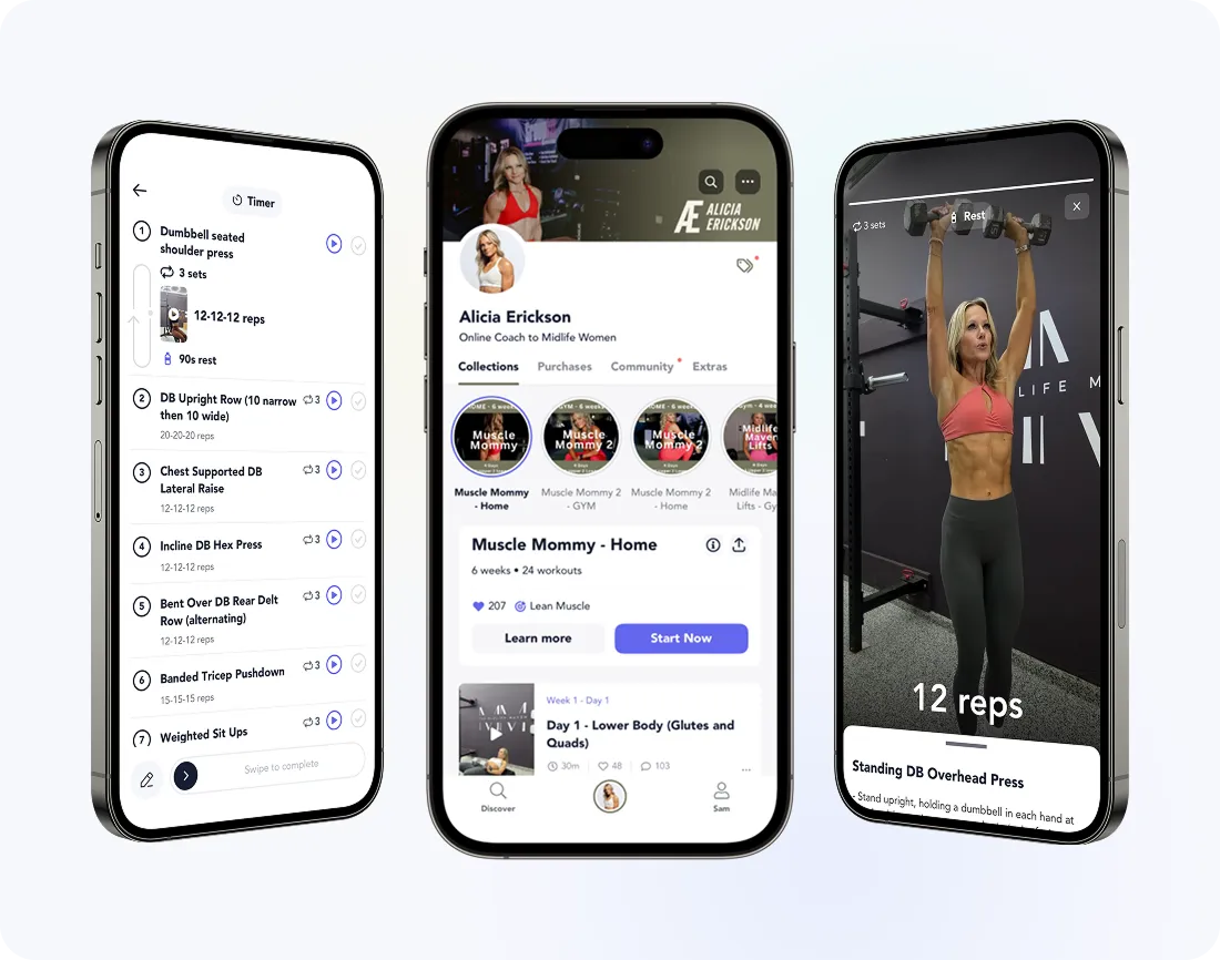 Alicia Erickson's Muscle Mommy programs in the Playbook app