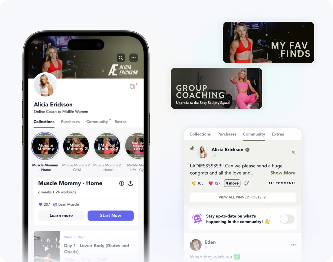 Alicia Erickson's Playbook app: programs, group coaching, and community